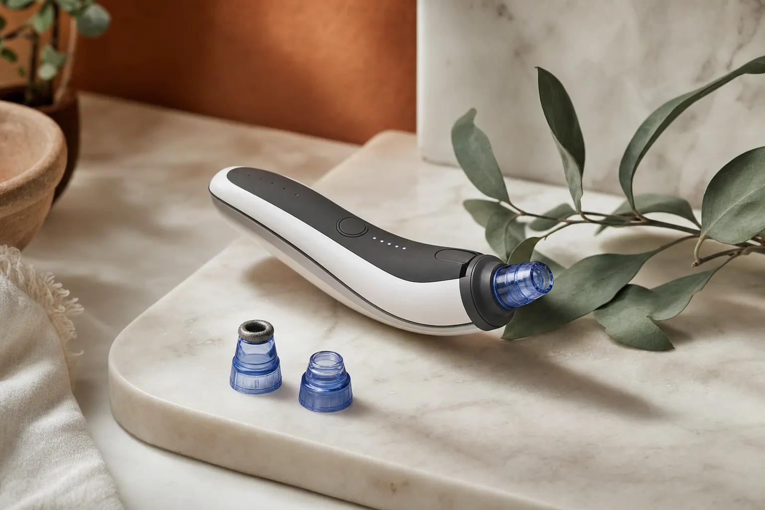 Beurer FC 100 Pureo Derma Peel Mikrodermabrasion — Saphir-Gerät mit Aufsätzen und Zubehör