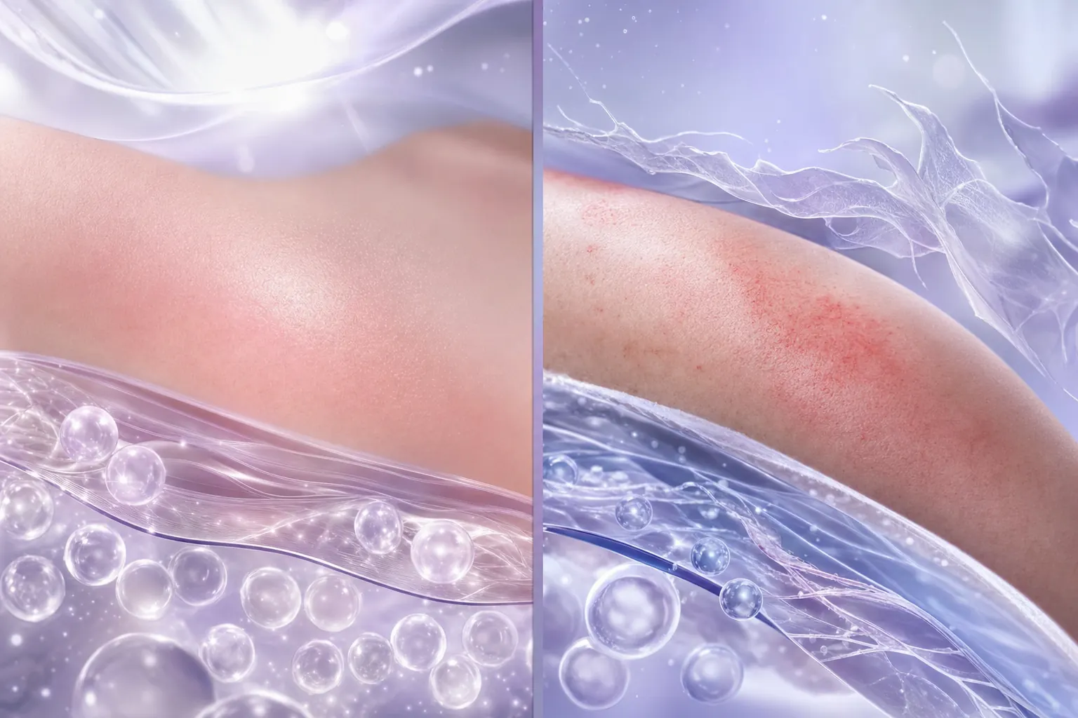 Mikrodermabrasion normale Hautreaktion vs. zu starke Reizung — Vergleich